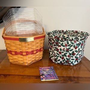 Longaberger 1997 Snowflake Basket, Liner, Protector and Product Brochure